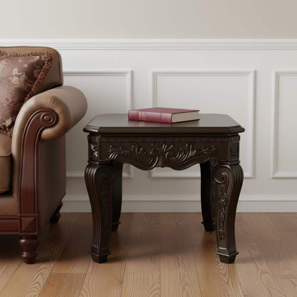 HomeRoots 23" Espresso Wood Square End Table - 25.50 in. x 22.50 in. x 25.50 in.