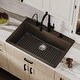 preview thumbnail 3 of 59, Karran QT-812 Top Mount 33 in. Large Single Bowl Quartz Kitchen Sink Kit