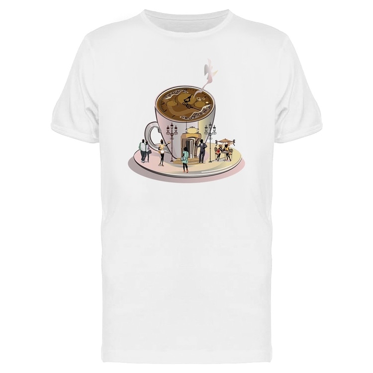 Abstract Coffee Cup And Town Tee Men's -Image by Shutterstock