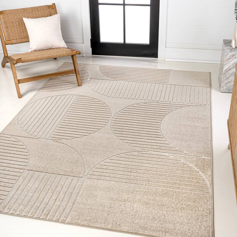 JONATHAN Y Dila Geometric Arch Scandi Striped Ivory/Cream Area Rug