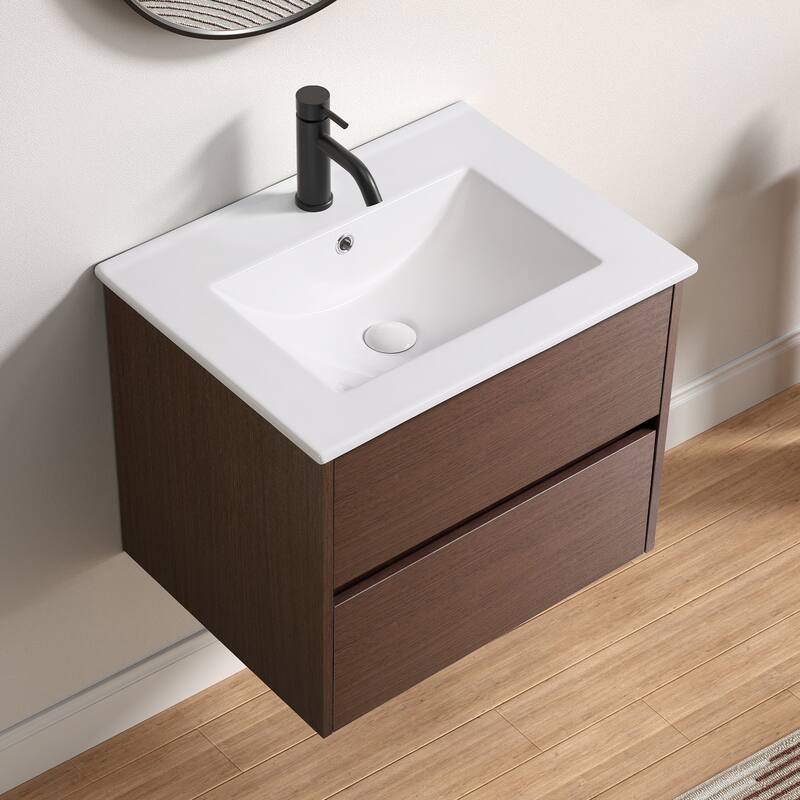 Wall Mounted Floating Single Bathroom Vanity, Without Sink