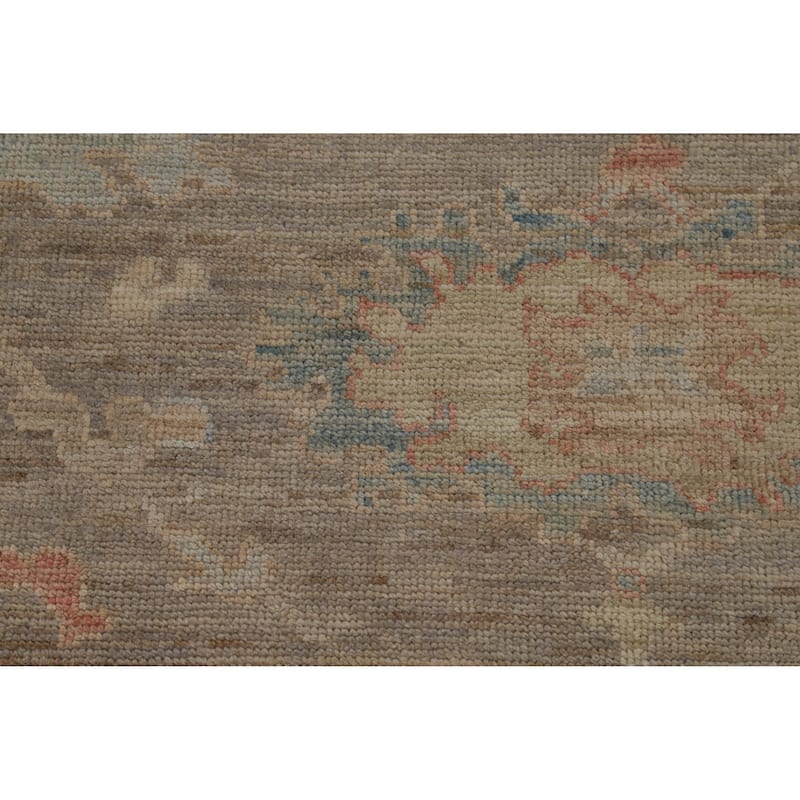 Hand Knotted Oriental 100% Wool Carpet Transitional All-Over Greys & Charcoal Oushak Area Rug - 9' 11'' X 7' 10''