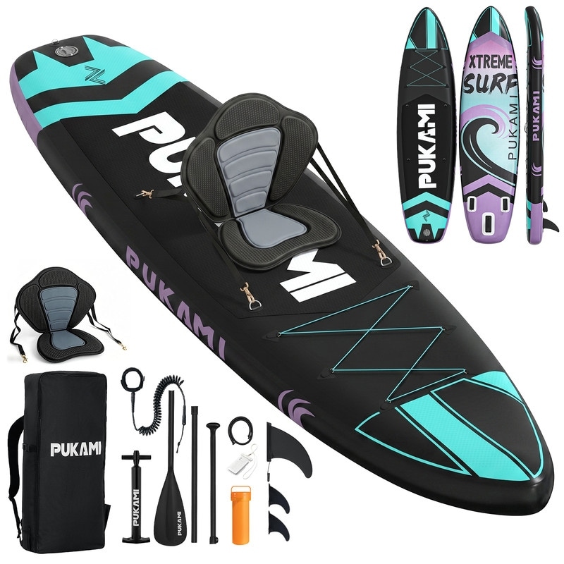 BOSSIN 11'1"33’’6’’ Ultra-Large Inflatable Stand Up Paddle Board with SUP Accessories,Surfboard for Adults & Youth