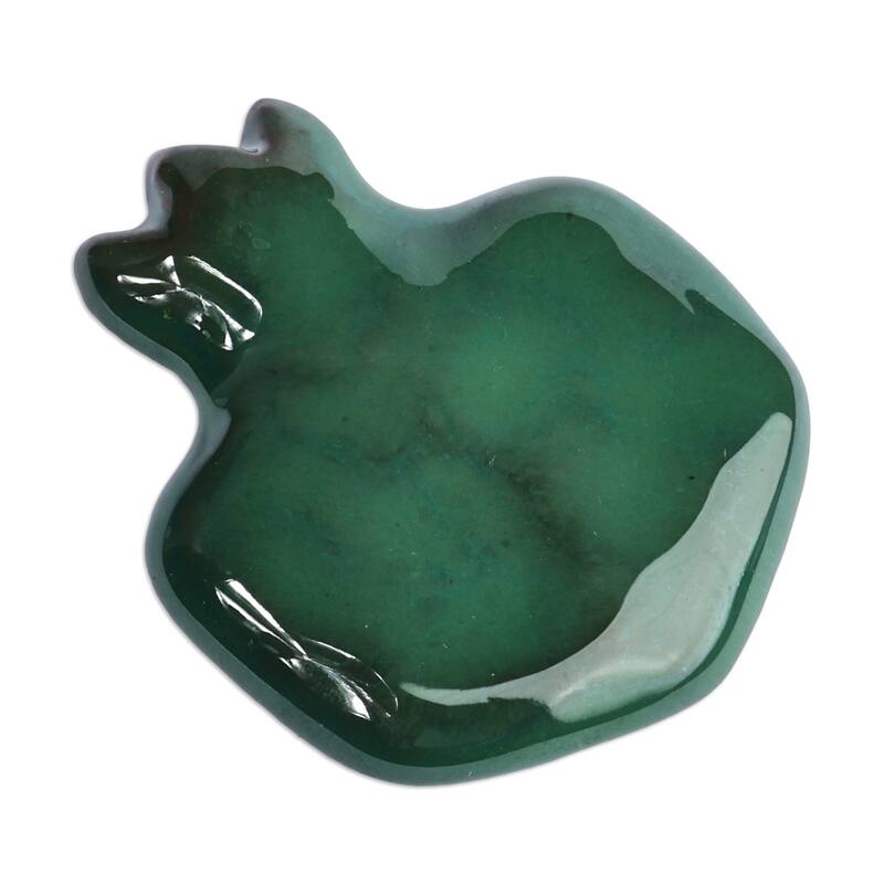 Novica Handmade Teal Pomegranate Ceramic Magnet