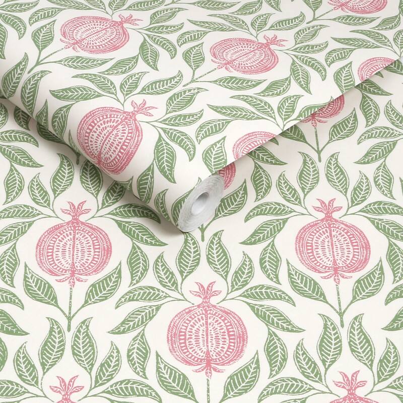 Graham & Brown Apple of Grenada Pink & Green Wallpaper