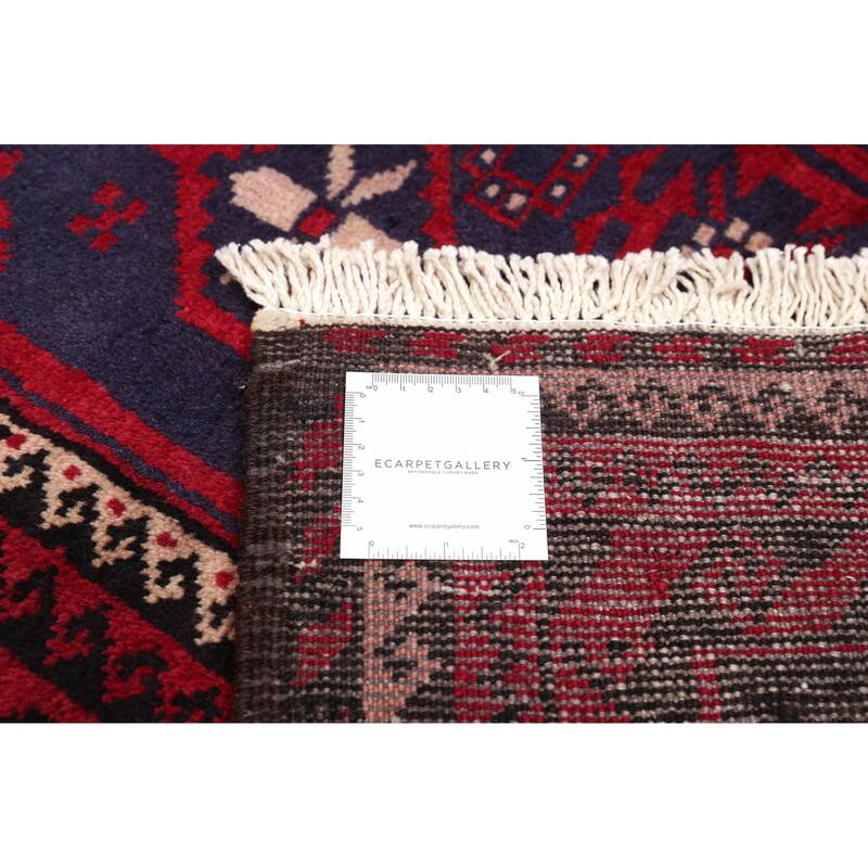 ECARPETGALLERY Hand-knotted Baluch Red Wool Rug - 3'8 x 7'6