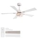 preview thumbnail 45 of 77, 42"/52" Modern Farmhouse Ceiling Fan, Remote Control, Quiet Reversible DC Motor, Timer, Black and Walnut Finish