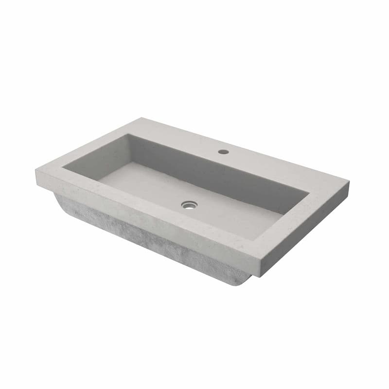 30" NativeStone Trough Drop-in Rectangular Bathroom Sink