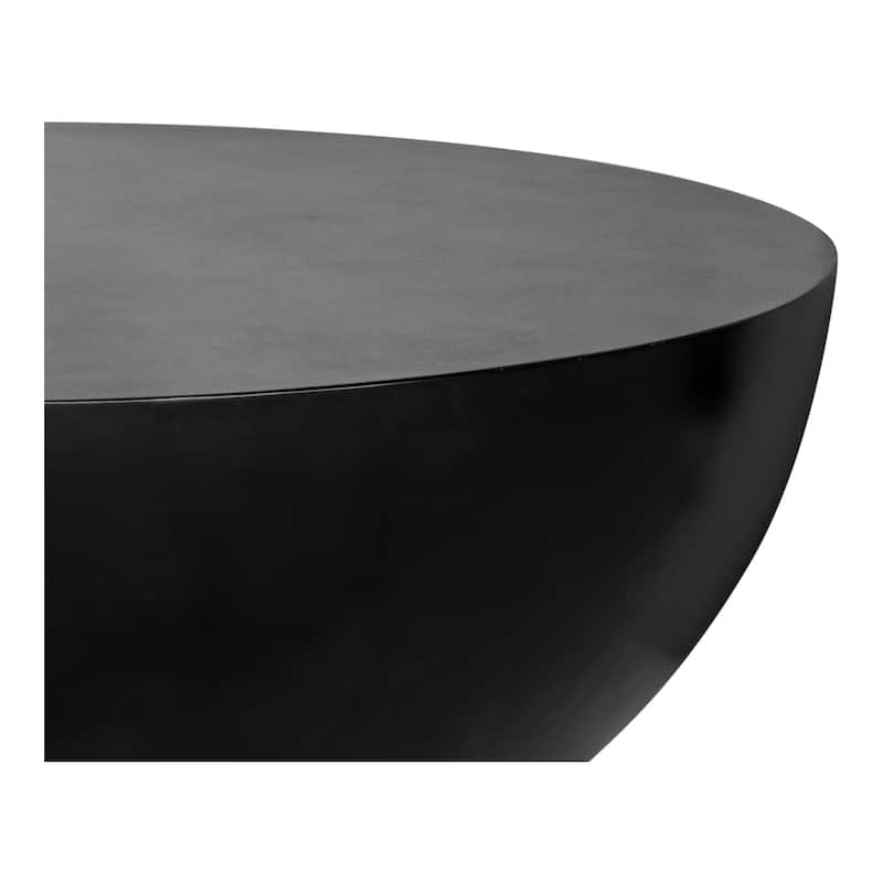 Aurelle Home Ina Modern Smooth Drum Coffee Table