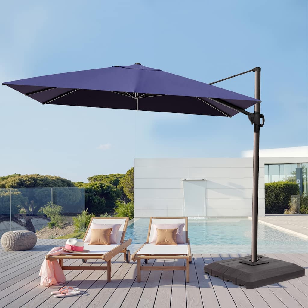 Pellebant 9 FT x 12 FT Outdoor Patio Cantilever Umbrella with Base Stand