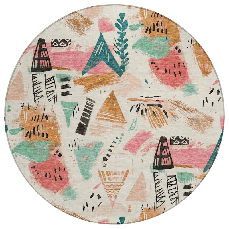 HomeRoots Abstract Transitional Rectangle Outdoor Rug