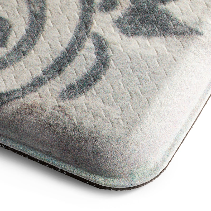 SoHome Cozy Living Grateful Floral Anti-Fatigue Kitchen Mat, Grey/Cream
