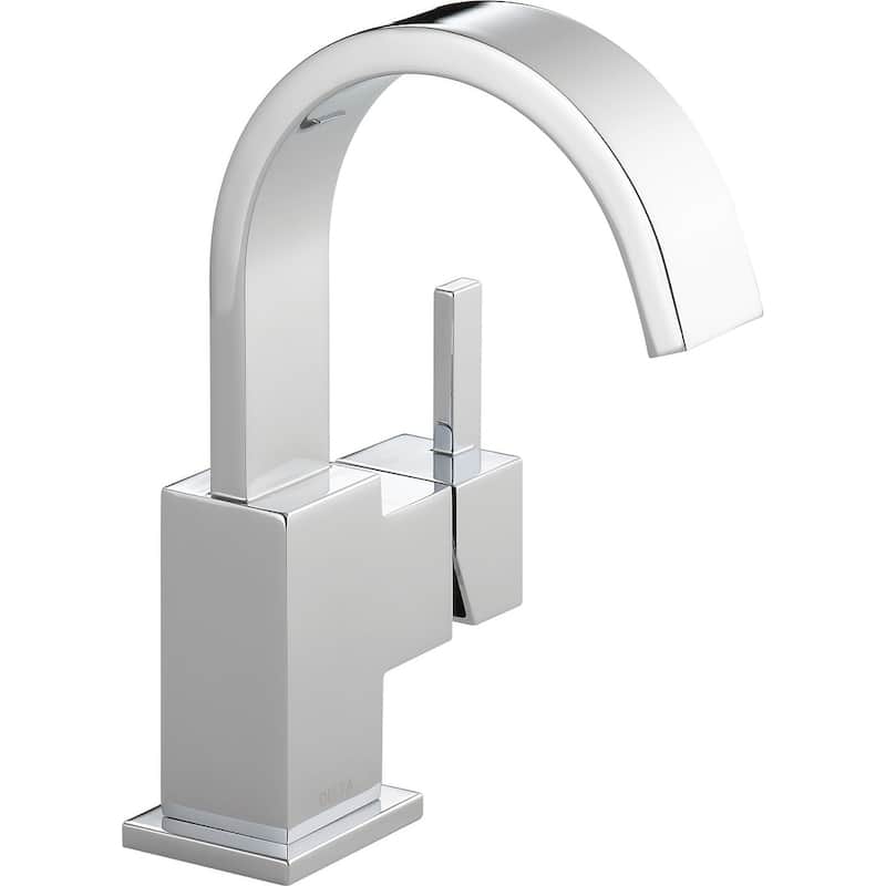 Delta Vero Single Hole Bathroom Faucet with Pop-Up Drain Assembly - - Chrome