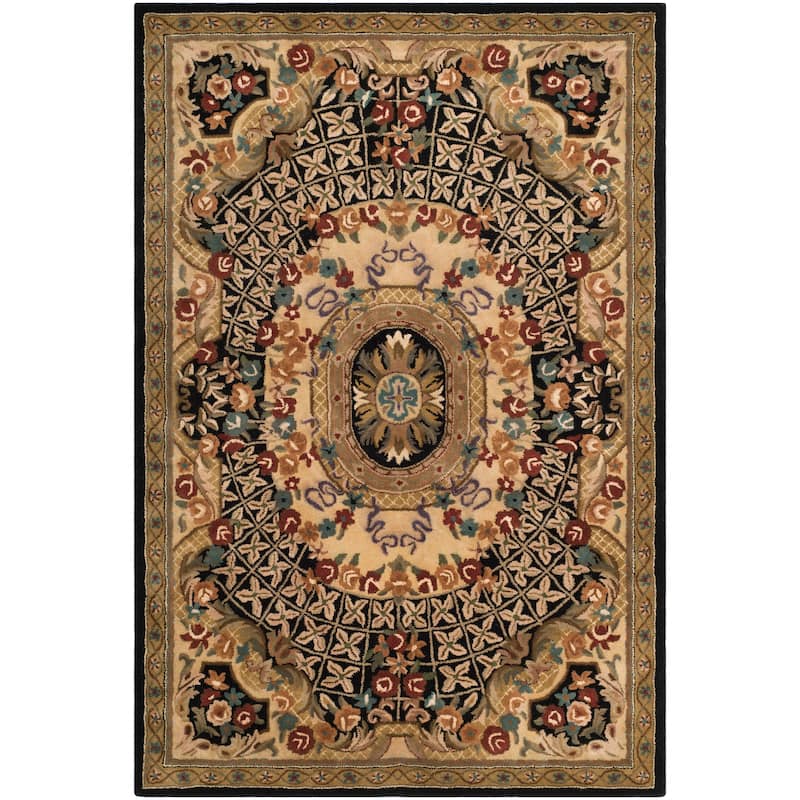 SAFAVIEH Handmade Classic Traiana Traditional Oriental Wool Rug - 6' x 9' - Black/Gold