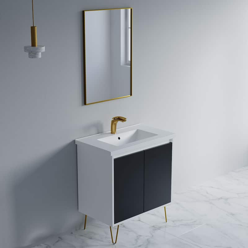 Kennan 30" Single Bathroom Vanity Set with V Legs