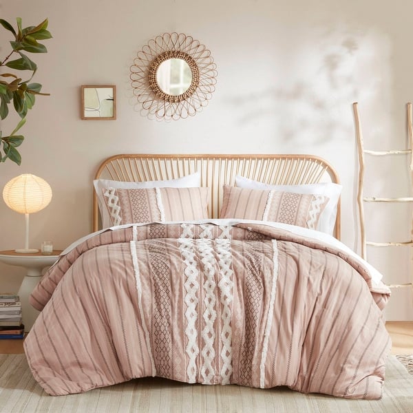 INK+IVY Queen Duvet Cover Set – Boho Chenille Tufted Cotton, 3-Piece (Duvet + 2 Shams), Sage Green/Ivory