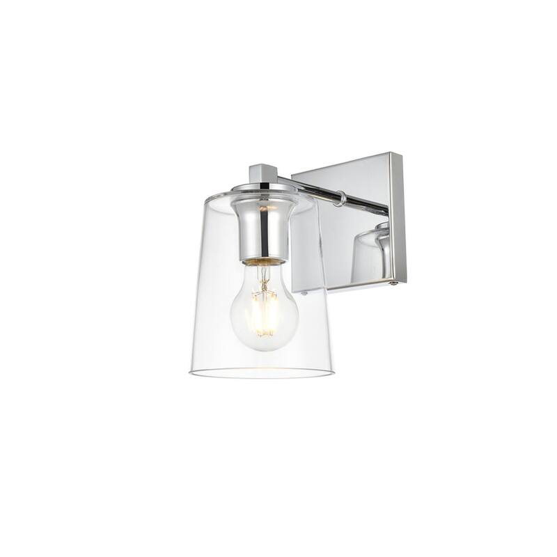 Kelly 1 Light Black and Clear Bath Sconce