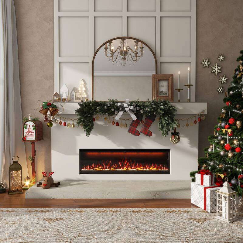 Clihome 42-88 INCH Recessed Wall-Mounted Intelligent Control Electric Fireplace