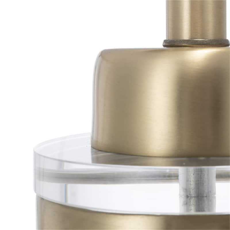 D15x25.5" Gold and White Cylinder Table Lamp with Drum Shade