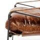 preview thumbnail 9 of 10, Hornet I Brown Genuine Leather w/Black Iron Frame Accent Chair - 27"W x 35"D x 36"H