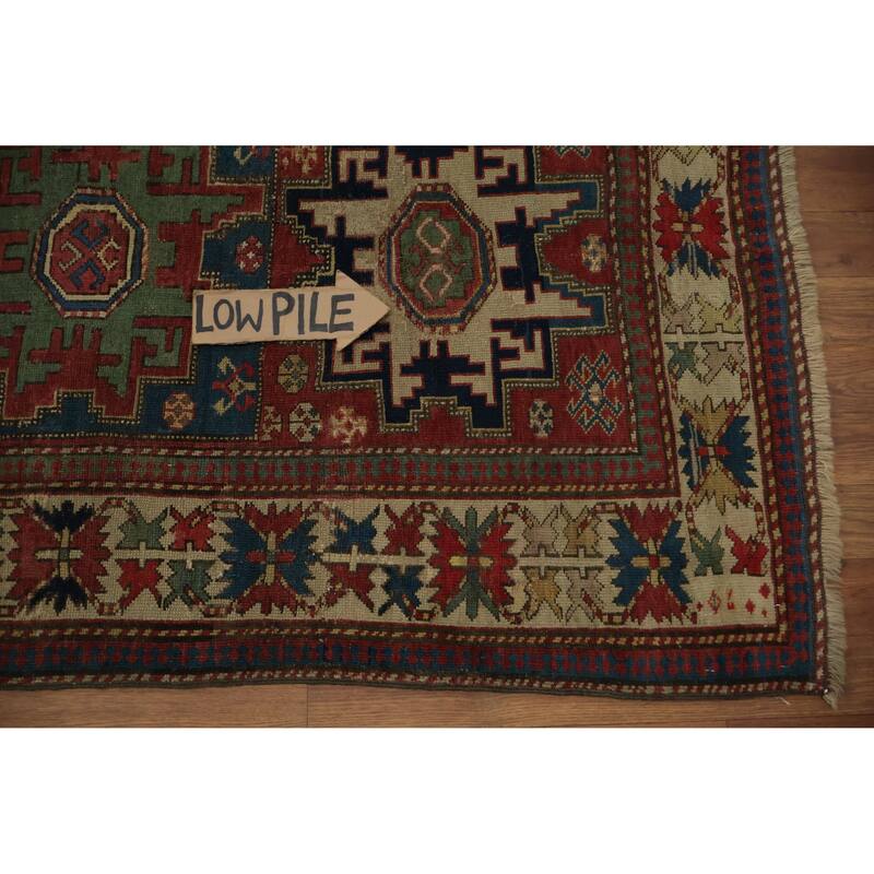 Hand Knotted Oriental 100% Wool Carpet Traditional Tribal Red Kazak Area Rug - 5' 6'' X 3' 3''