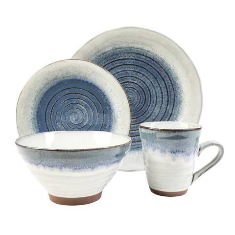 Sango Talia Dusk Blue Stoneware 16-piece Dinnerware Set