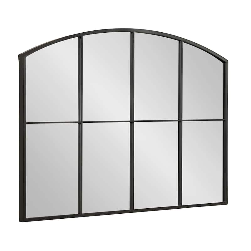Kate and Laurel Forsyth Windowpane Arch Mirror - 36x28 - Black