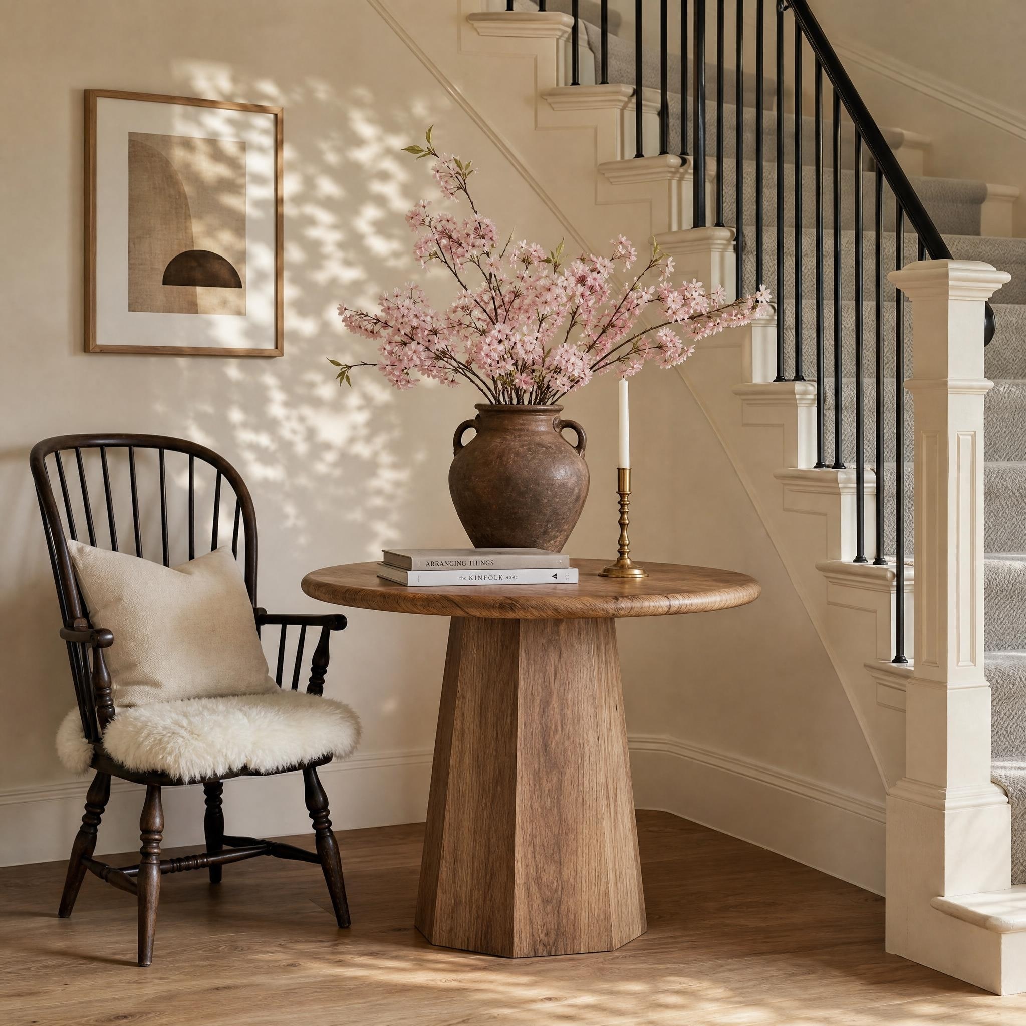 31" Round Pedestal Dining Table For Living Room