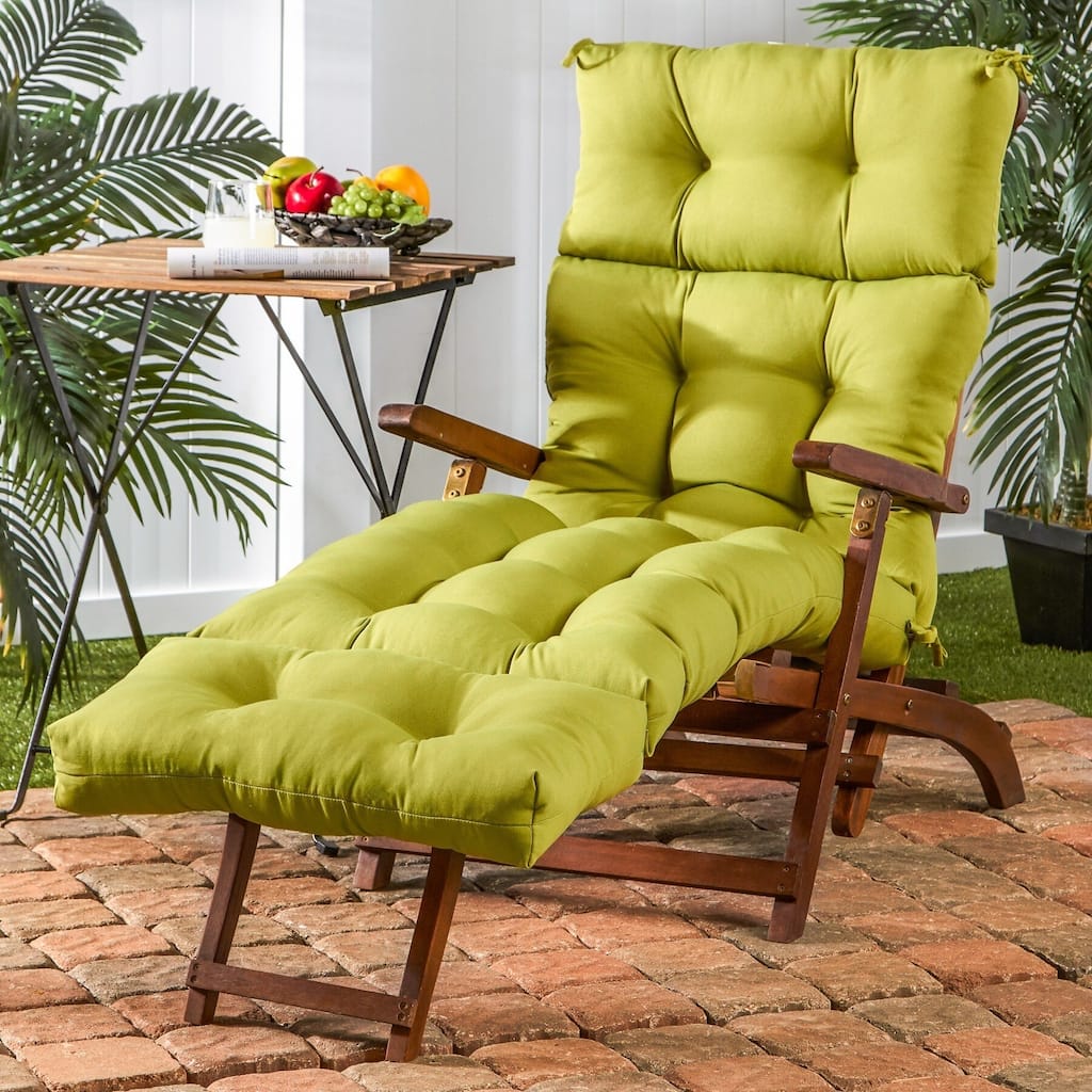 72-inch Outdoor Kiwi Green Chaise Lounger Cushion