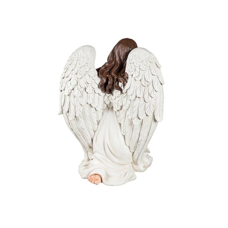 19"H Statement Kneeling Angel Garden Statuary