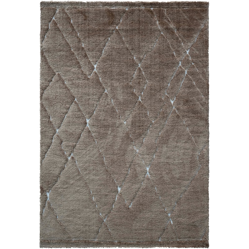 Nina Madison Brown, Copper, Rust and Ivory Recycled Polyester Area Rug - 9' x 12'