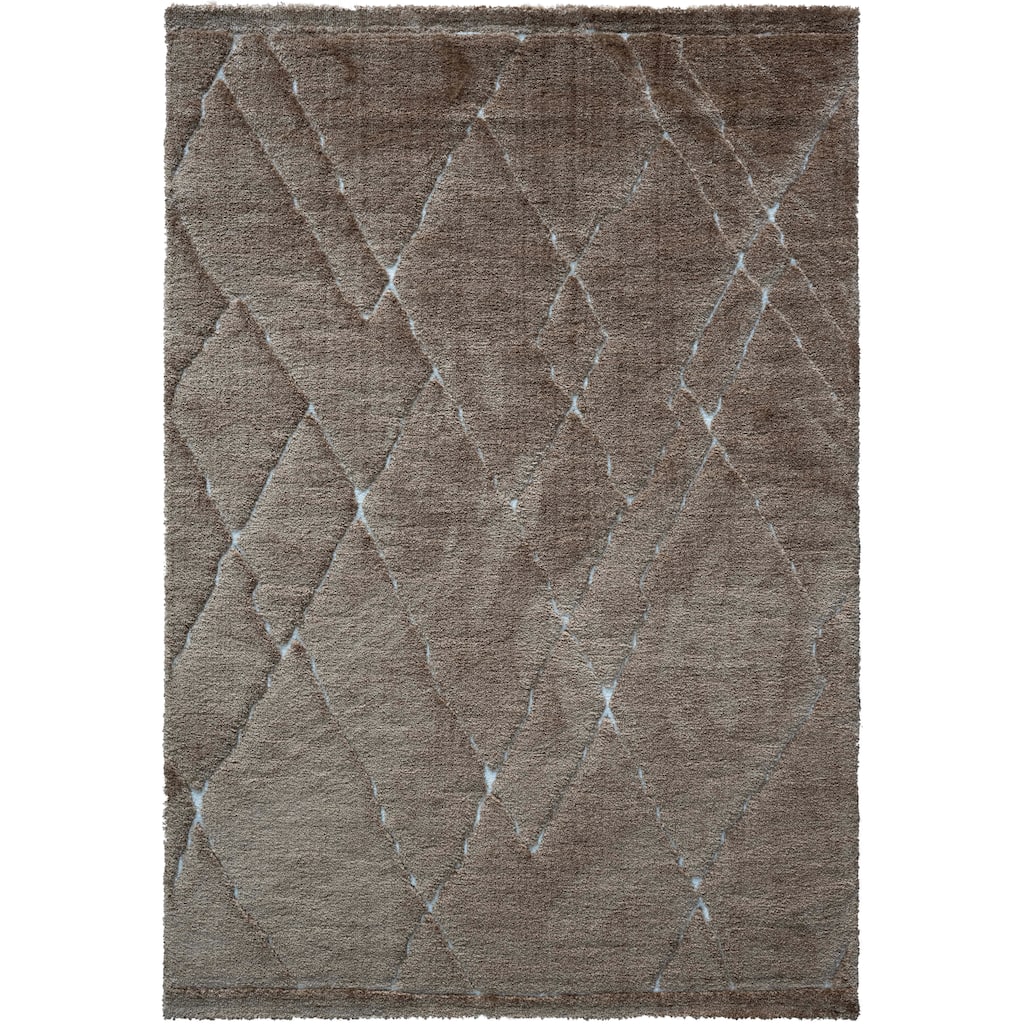 Nina Madison Brown, Copper, Rust and Ivory Recycled Polyester Area Rug - 6' x 9'