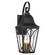 preview thumbnail 1 of 6, The Great Outdoors 73359 Cardigan 4 Light 30" Tall Outdoor Wall Sconce Sand Coal Black / Olden Brass