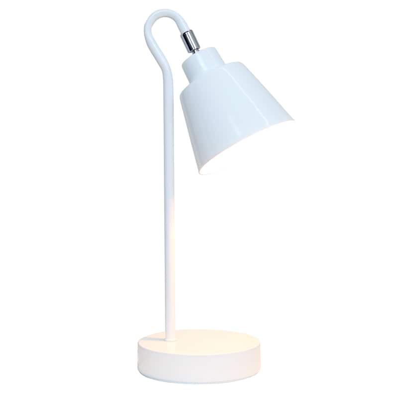 Metal Desk Lamp with Looped Arm and Adjustable Cone Shade