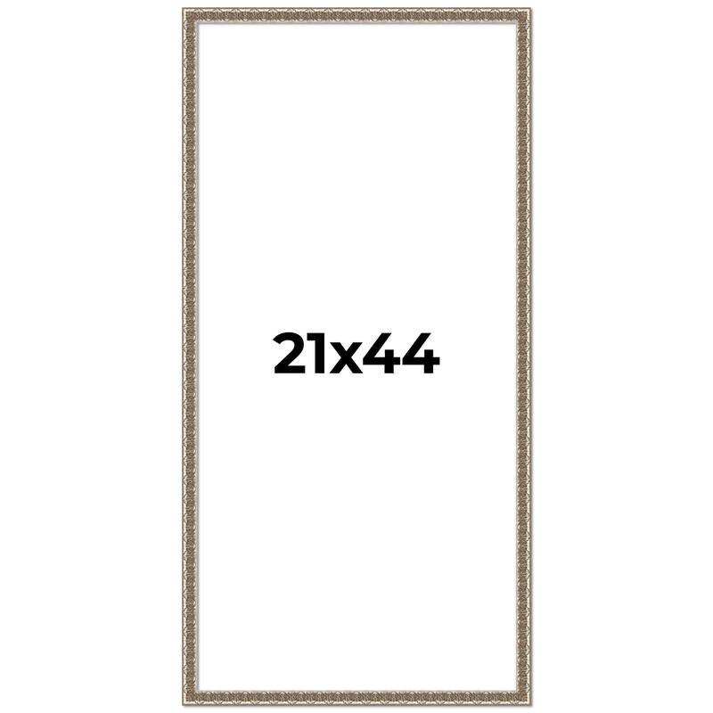 21x44 Frame Silver Versailles Ornate Solid Wood Picture Frame | 1 Inch