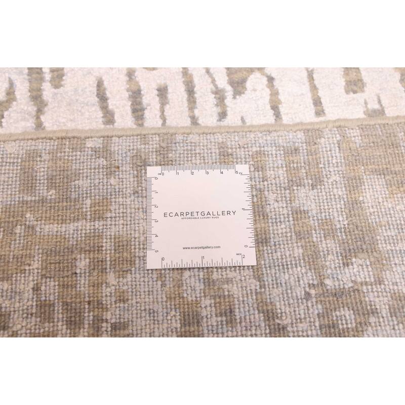 ECARPETGALLERY Hand-knotted Legacy Light Blue Silk, Wool Rug - 2'6 x 11'10