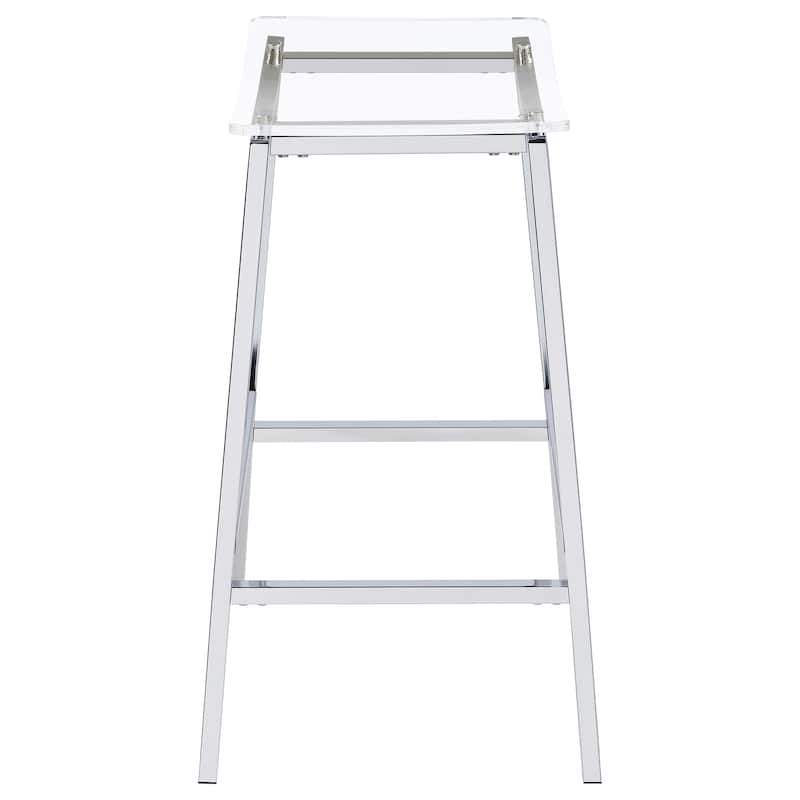 Jovani Acrylic Backless Stool Chrome (Set of 2)