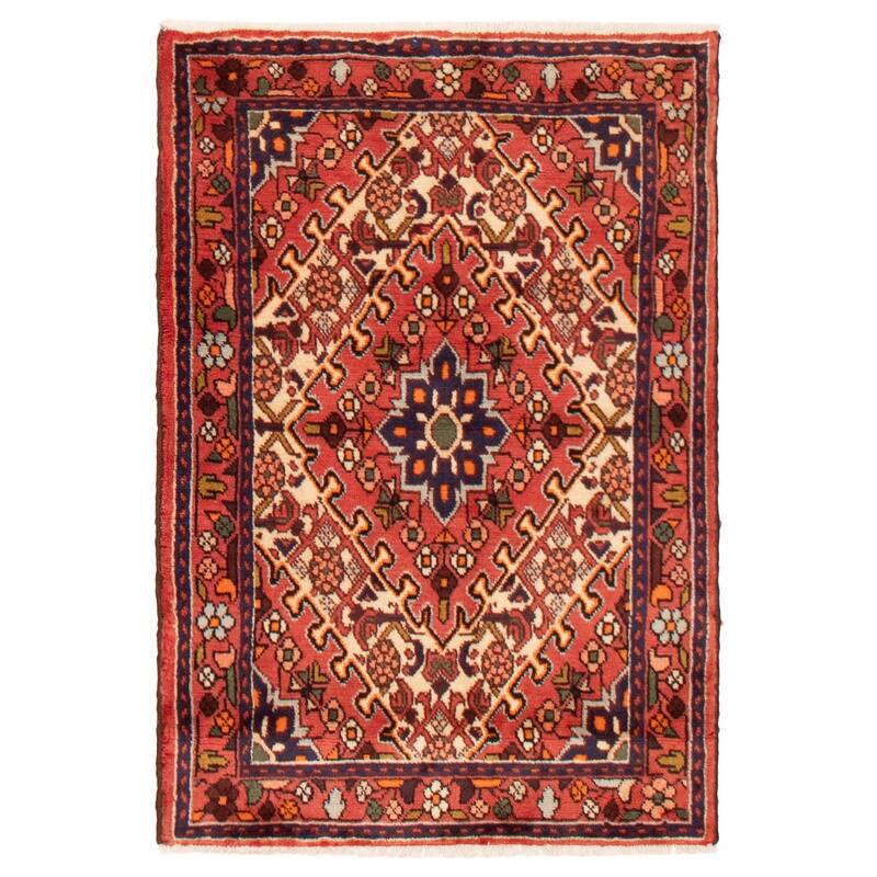 ECARPETGALLERY Hand-knotted Andelz Red Wool Rug - 3'4 x 4'9 - Red - 3'4 x 4'9