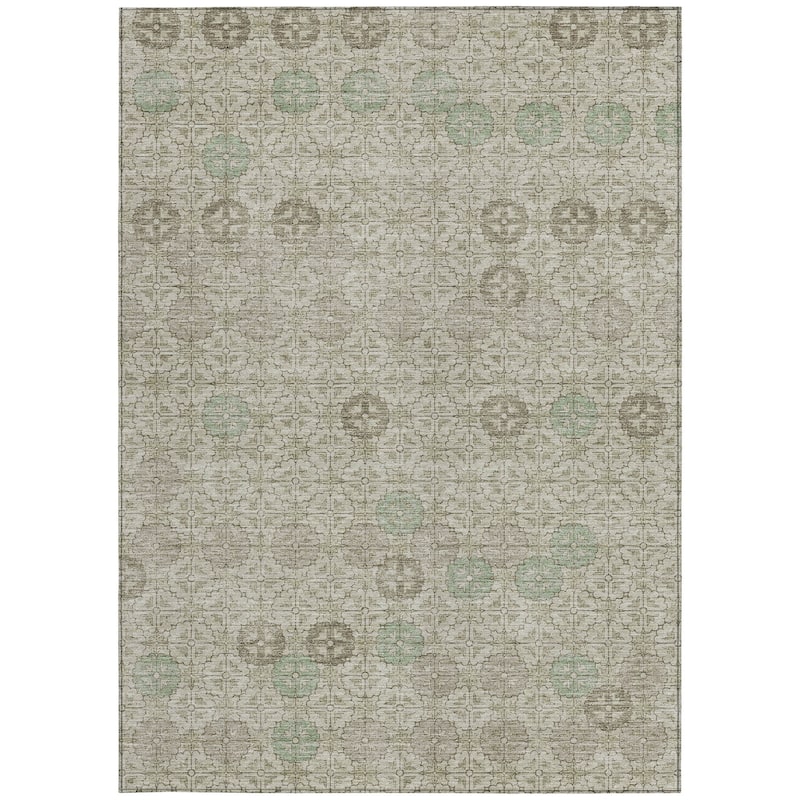 HomeRoots Geometric Transitional Rectangle Outdoor Rug