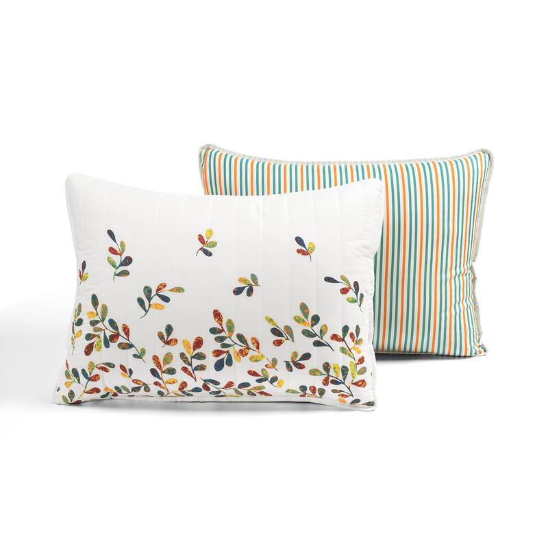 Lush Decor Boho Botanical Leaf Reversible 3 Piece Quilt Set