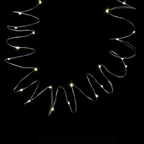 Set of 60 LED Warm White Angel Tear Christmas Lights Silver Wire