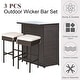 preview thumbnail 10 of 9, Costway 3PCS Patio Rattan Wicker Bar Table Stools Dining Set Cushioned - 3-Piece Sets