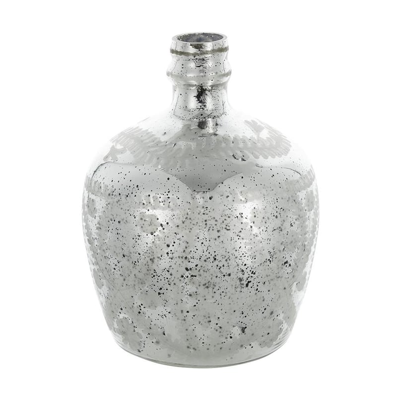 10" Silver Speckle Glass Table Vase - 8.00