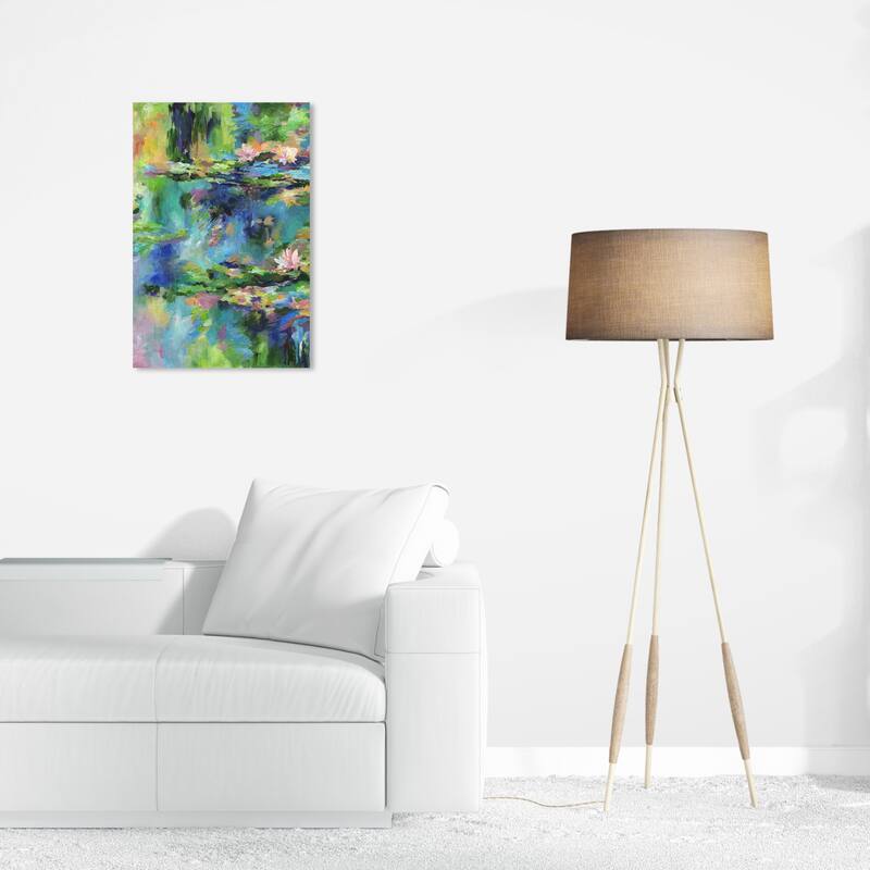 Wynwood Studio Abstract Doll Memories - River inspiration Blue and Light Green Modern & Contemporary Wall Art Canvas Print - 24 x 16