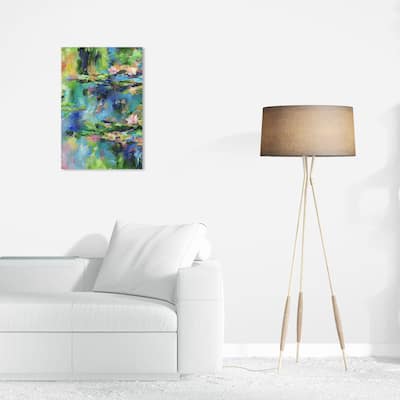 Wynwood Studio Abstract Doll Memories - River inspiration Blue and Light Green Modern & Contemporary Wall Art Canvas Print