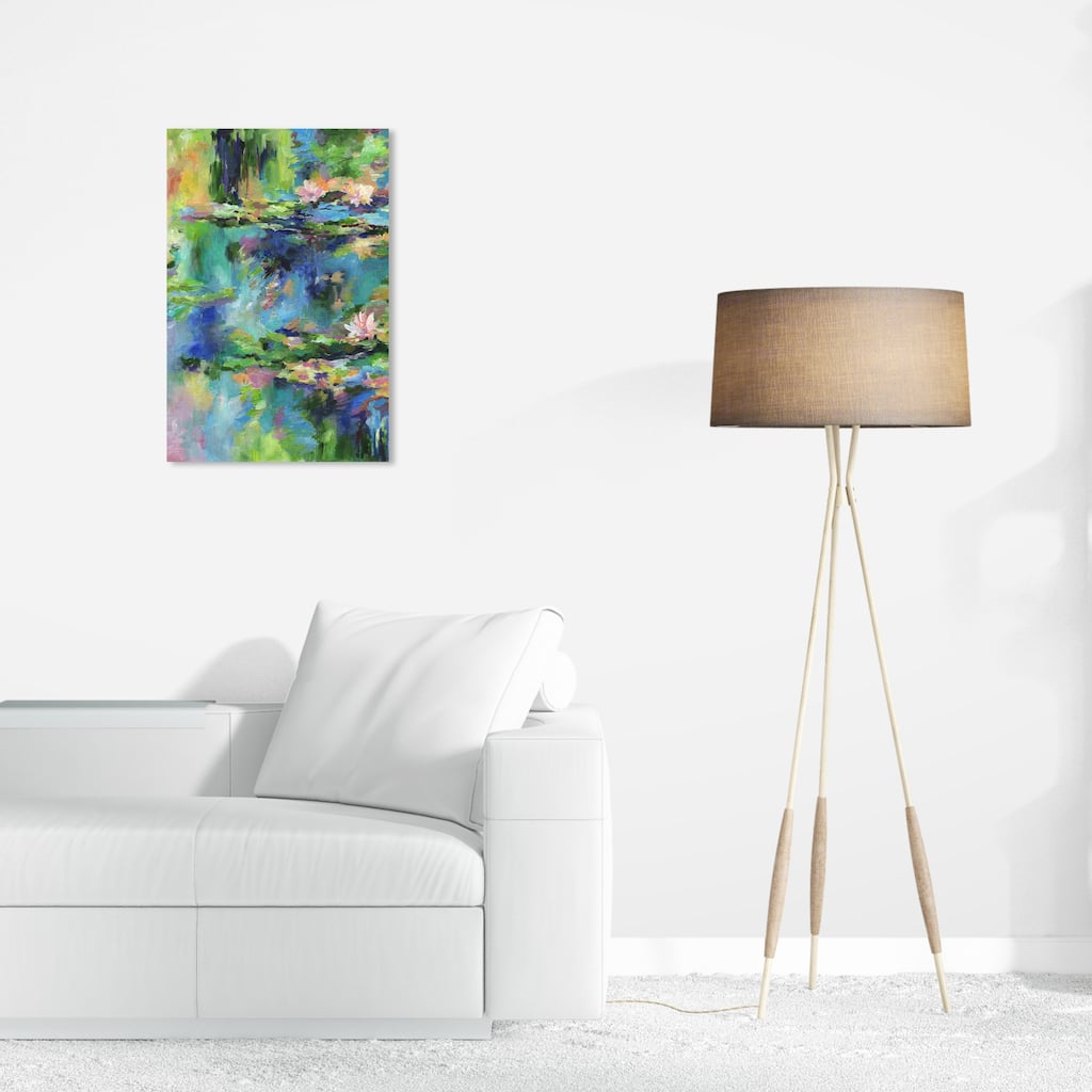 Wynwood Studio Abstract Doll Memories - River inspiration Blue and Light Green Modern & Contemporary Wall Art Canvas Print