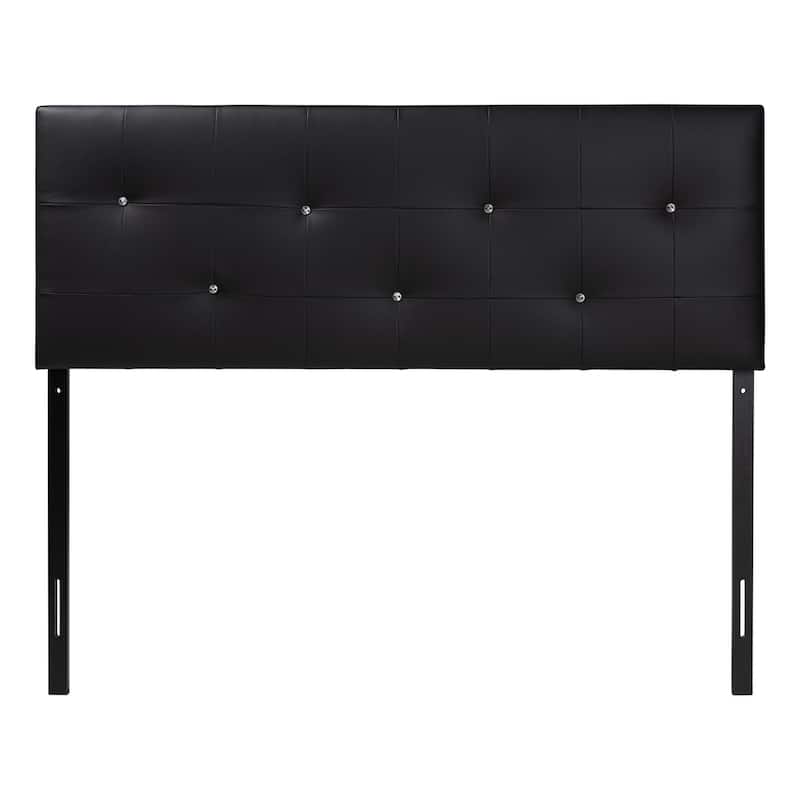 Faux Leather Upholstered Headboard with Crystal Button Tufting and Adjustable Height for a Luxe Bedroom Look