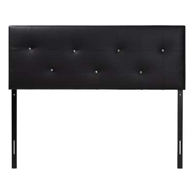 Faux Leather Upholstered Headboard with Crystal Button Tufting and Adjustable Height for a Luxe Bedroom Look