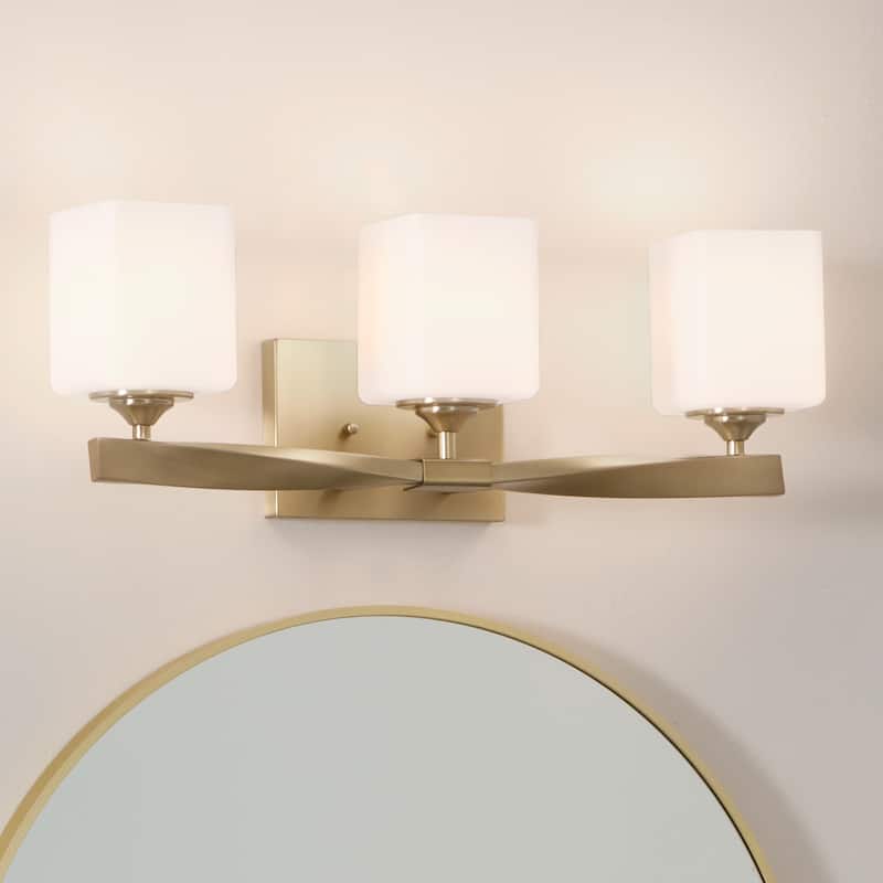 Kichler Lighting Marette 23 in. 3-Light Champagne Bronze Vanity Light with Satin Etched Cased Opal Glass
