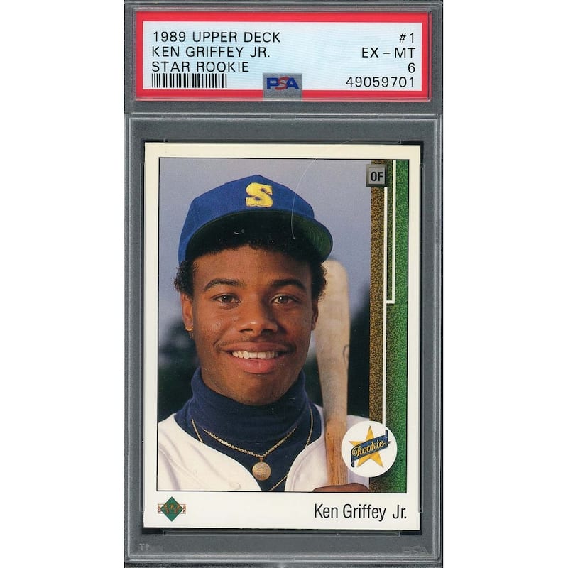Ken Griffey Jr 1989 Upper Deck Baseball Star Rookie Card RC #1 Graded PSA 6 - 8'6" x 11'6"